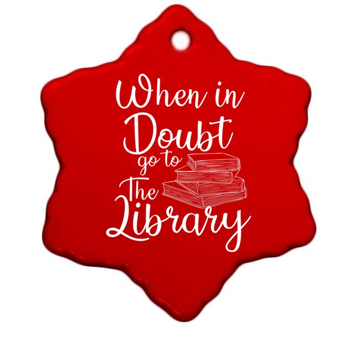 When In Doubt Go To The Library For Readers , Bookworm Ceramic Star Ornament