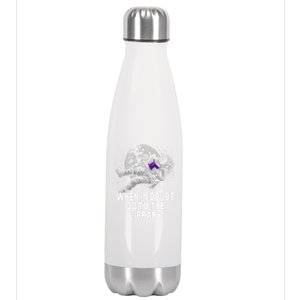 When In Doubt Go To The Library Funny Librarian Humor Stainless Steel Insulated Water Bottle