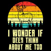 Wonder If Deer Think About Me Too Retro Hunting Hunter Drawstring Bag