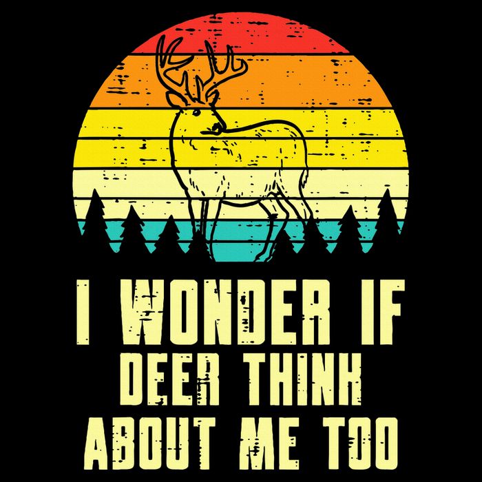 Wonder If Deer Think About Me Too Retro Hunting Hunter Drawstring Bag