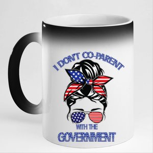 Womens I Dont Co Parent With The Government Funny Sunglasses 11oz Black Color Changing Mug