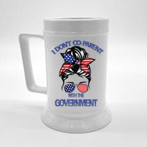 Womens I Dont Co Parent With The Government Funny Sunglasses Beer Stein