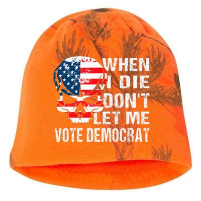 When I Die DonT Let Me Vote Democrat Kati - Camo Knit Beanie