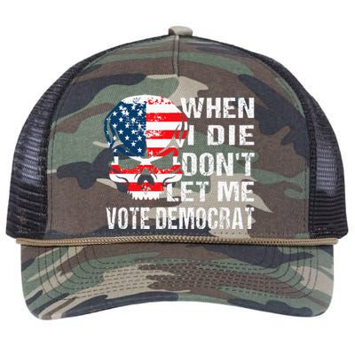 When I Die DonT Let Me Vote Democrat Retro Rope Trucker Hat Cap