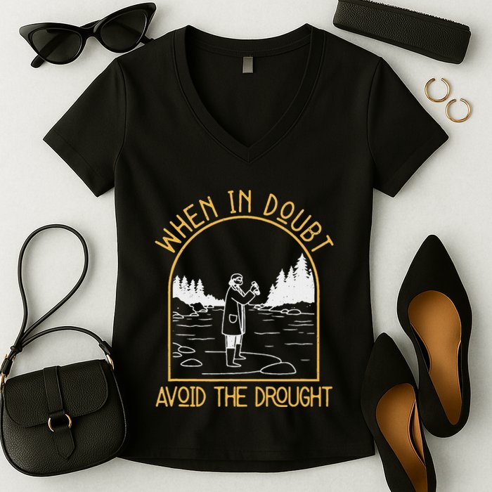 When In Doubt Avoid The Drought Funny Hydrogeology Engineers Women's V-Neck T-Shirt