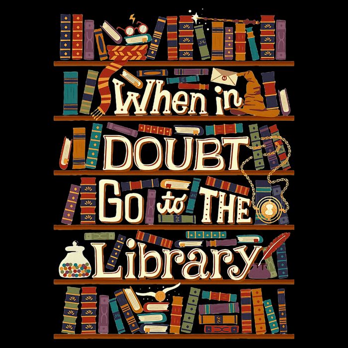 When In Doubt Go To The Library For Lovers Book 7-Panel Snapback Hat
