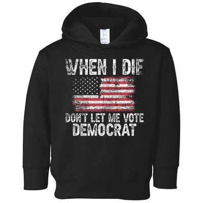 When I Die DonT Let Me Vote Democrat Flag 4th Of July Toddler Hoodie
