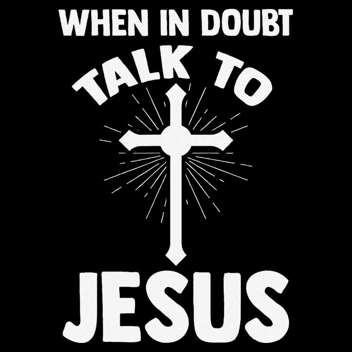When In Doubt Talk To Jesus Christ Drawstring Bag