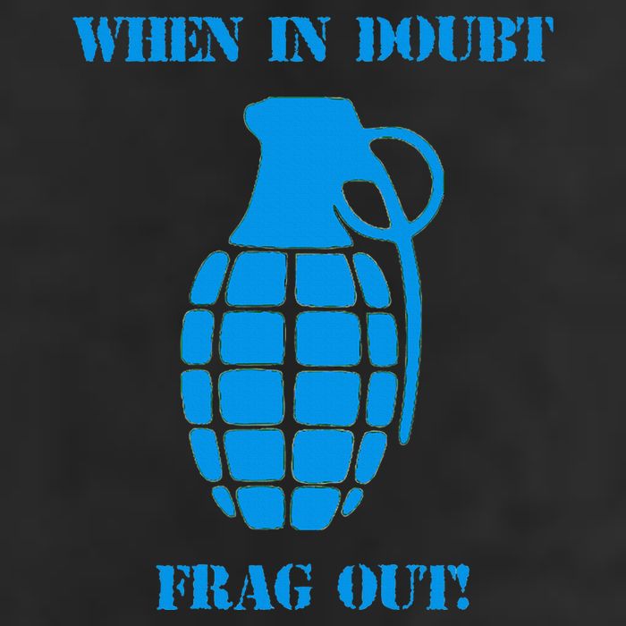 When In Doubt Frag Out Grenade Funny Grunt Infantry 7 Panel Mesh Trucker Snapback Hat