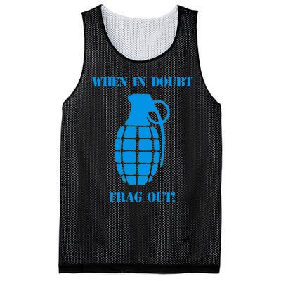 When In Doubt Frag Out Grenade Funny Grunt Infantry Mesh Reversible Basketball Jersey Tank