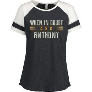 When In Doubt Ask Anthony Enza Ladies Jersey Colorblock Tee