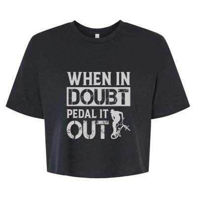 When In Doubt Pedal It Out Gift Funny Cycling Bella+Canvas Jersey Crop Tee