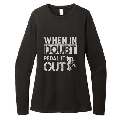 When In Doubt Pedal It Out Gift Funny Cycling Womens CVC Long Sleeve Shirt