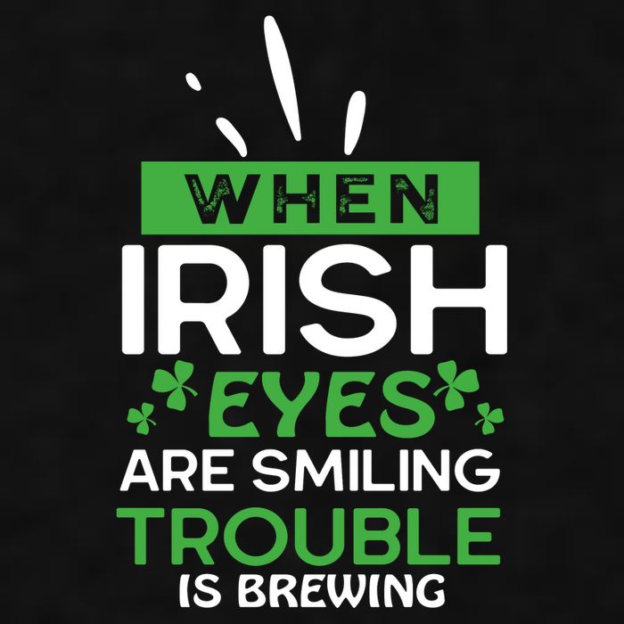 When Irish Eyes Are Smiling Trouble Is Brewing St Patrick's Day Ladies PosiCharge Tri-Blend Wicking Tank