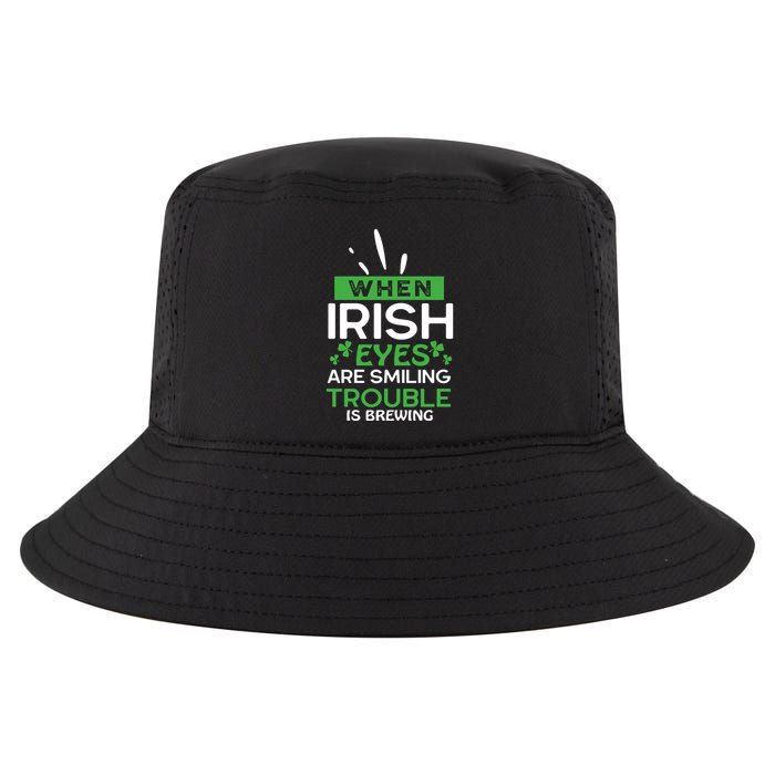When Irish Eyes Are Smiling Trouble Is Brewing St Patrick's Day Cool Comfort Performance Bucket Hat