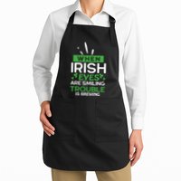 When Irish Eyes Are Smiling Trouble Is Brewing St Patrick's Day Apron