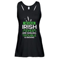 When Irish Eyes Are Smiling Trouble Is Brewing St Patrick's Day Ladies Essential Flowy Tank