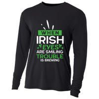 When Irish Eyes Are Smiling Trouble Is Brewing St Patrick's Day Cooling Performance Long Sleeve Crew