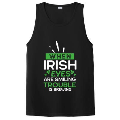 When Irish Eyes Are Smiling Trouble Is Brewing St Patrick's Day PosiCharge Competitor Tank