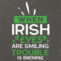When Irish Eyes Are Smiling Trouble Is Brewing St Patrick's Day Cotton Canvas Backpack