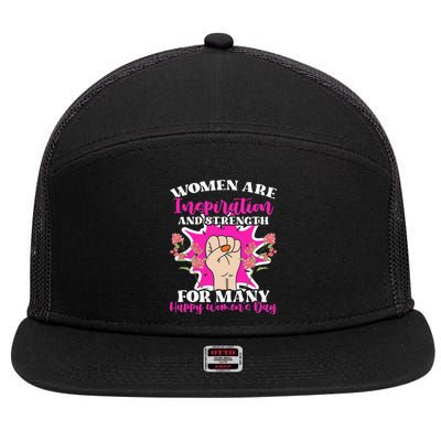 Women Inspirational Equality Feminism Feminist Women's Day 7 Panel Mesh Trucker Snapback Hat