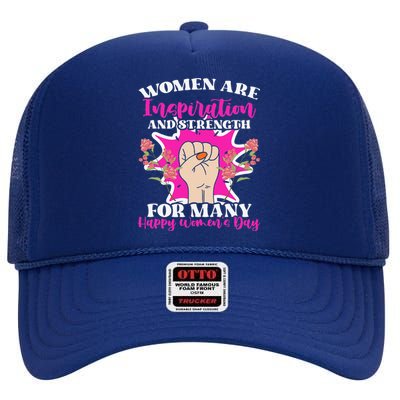 Women Inspirational Equality Feminism Feminist Women's Day High Crown Mesh Back Trucker Hat