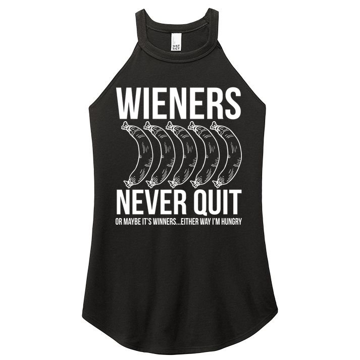 Wieners Never Quite Women's Perfect Tri Rocker Tank