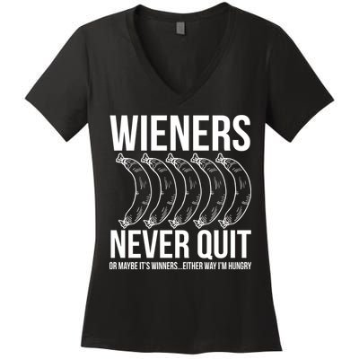 Wieners Never Quite Women's V-Neck T-Shirt