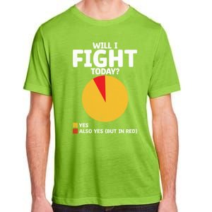 Will I Fight Today Taekwondo Player Martial Arts Tkd Gift Adult ChromaSoft Performance T-Shirt