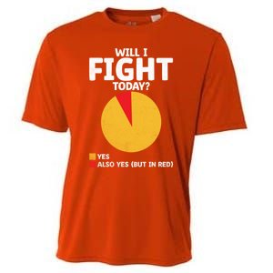 Will I Fight Today Taekwondo Player Martial Arts Tkd Gift Cooling Performance Crew T-Shirt