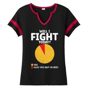 Will I Fight Today Taekwondo Player Martial Arts Tkd Gift Ladies Halftime Notch Neck Tee