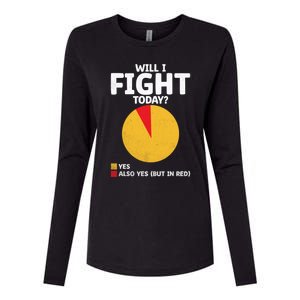 Will I Fight Today Taekwondo Player Martial Arts Tkd Gift Womens Cotton Relaxed Long Sleeve T-Shirt