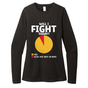 Will I Fight Today Taekwondo Player Martial Arts Tkd Gift Womens CVC Long Sleeve Shirt