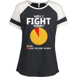 Will I Fight Today Taekwondo Player Martial Arts Tkd Gift Enza Ladies Jersey Colorblock Tee