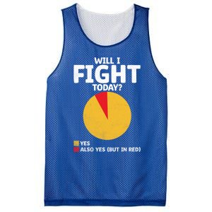 Will I Fight Today Taekwondo Player Martial Arts Tkd Gift Mesh Reversible Basketball Jersey Tank