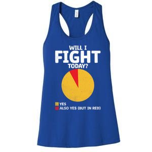 Will I Fight Today Taekwondo Player Martial Arts Tkd Gift Women's Racerback Tank