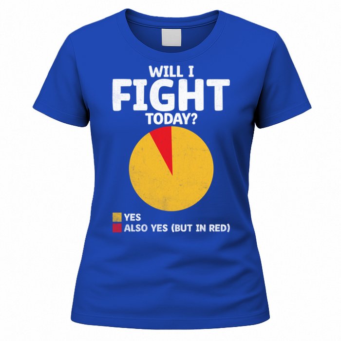 Will I Fight Today Taekwondo Player Martial Arts Tkd Gift Women's T-Shirt