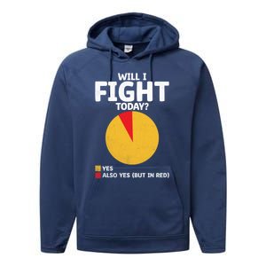 Will I Fight Today Taekwondo Player Martial Arts Tkd Gift Performance Fleece Hoodie