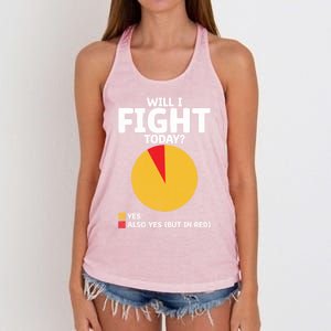 Will I Fight Today Taekwondo Player Martial Arts Tkd Gift Women's Knotted Racerback Tank