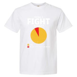 Will I Fight Today Taekwondo Player Martial Arts Tkd Gift Garment-Dyed Heavyweight T-Shirt