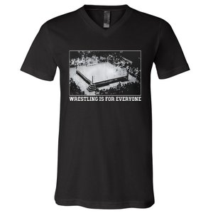 Wrestling Is For Everyone No Space For Racism Sexism Fascism V-Neck T-Shirt