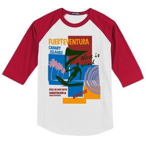 Wingfoil In Fuerteventura Spain Kids Colorblock Raglan Jersey