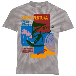 Wingfoil In Fuerteventura Spain Kids Tie-Dye T-Shirt