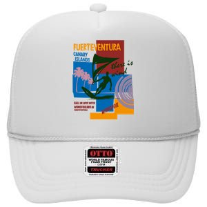 Wingfoil In Fuerteventura Spain High Crown Mesh Back Trucker Hat