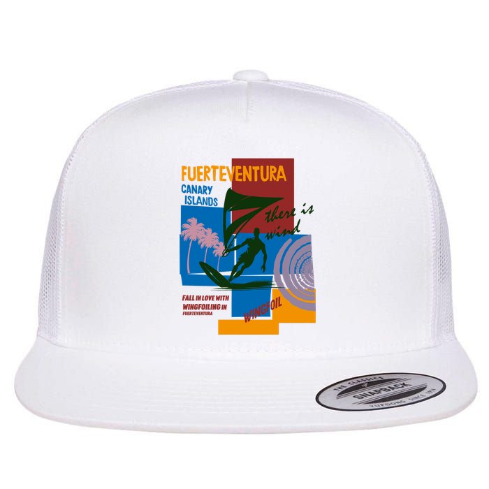 Wingfoil In Fuerteventura Spain Flat Bill Trucker Hat