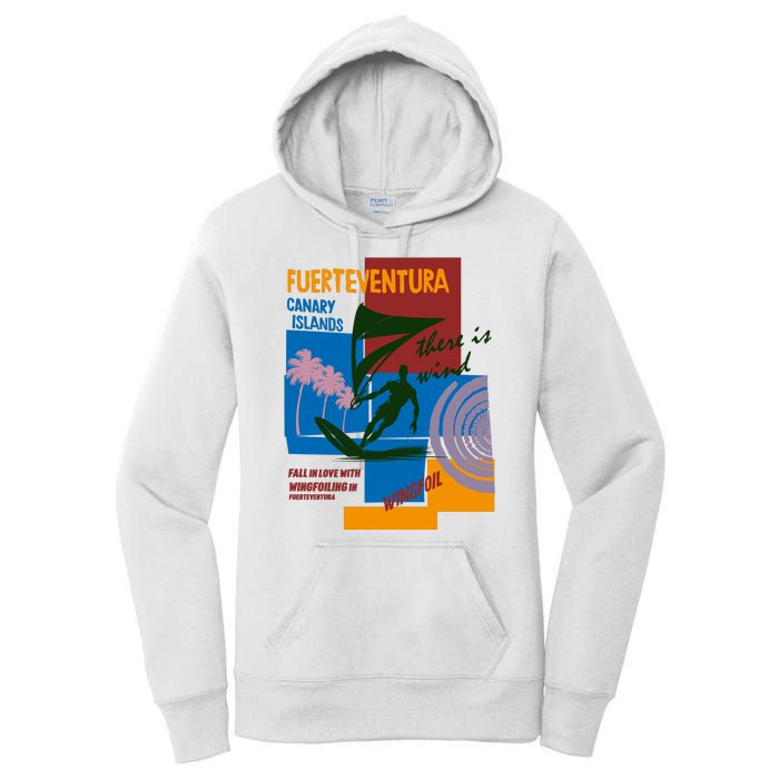 Wingfoil In Fuerteventura Spain Women's Pullover Hoodie