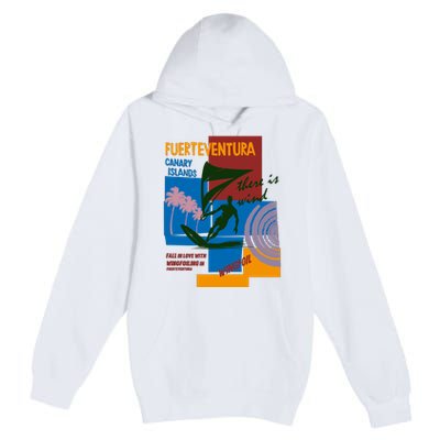 Wingfoil In Fuerteventura Spain Premium Pullover Hoodie