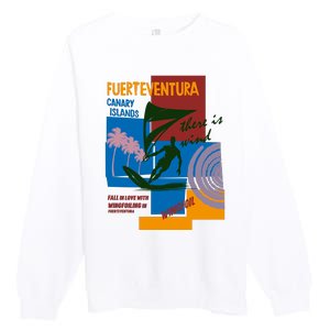 Wingfoil In Fuerteventura Spain Premium Crewneck Sweatshirt