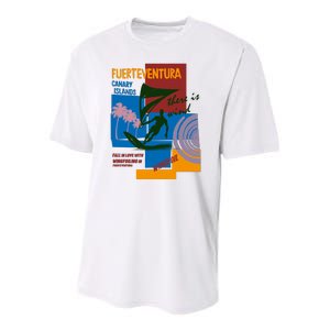 Wingfoil In Fuerteventura Spain Youth Performance Sprint T-Shirt