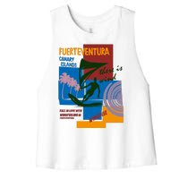 Wingfoil In Fuerteventura Spain Women's Racerback Cropped Tank